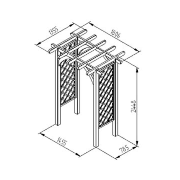 Ultima Pergola Arch 2450mm x 1820mm x 1360mm