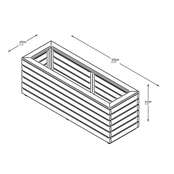 Long Linear Planter 440mm x 1200mm x 400mm