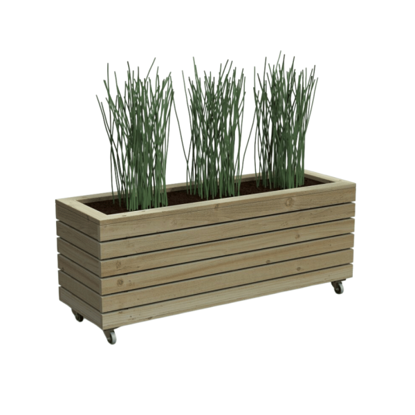 Long Linear Planter With Wheels 500mm x 1200mm x 400mm