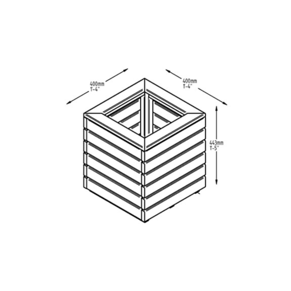 Square Linear Planter 440mm x 400mm x 400mm