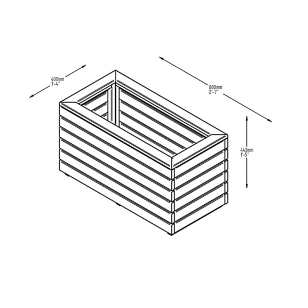 Double Linear Planter 440mm x 800mm x 400mm