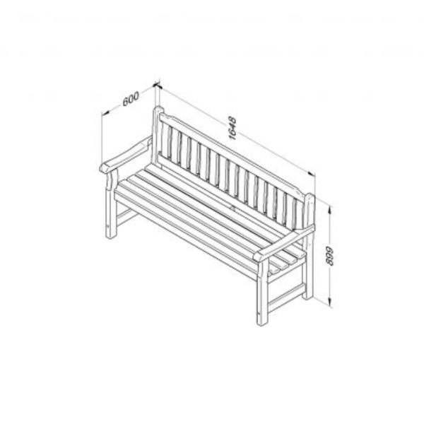 Rosedene 5ft Bench 900mm x 1650mm x 600m