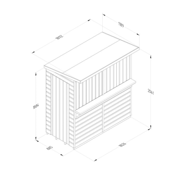 Shiplap 6x3 Garden Bar 2010mm x 1890mm x 1190mm