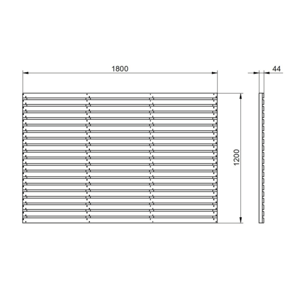 Pressure Treated Contemporary Slatter Fence Panel 1200mm x 1800mm