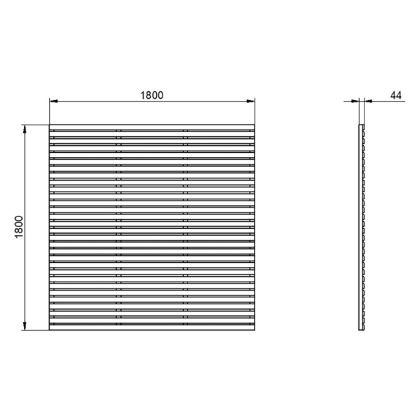 Contemporary Double Slatted Fence Panel Anthracite Grey 1800mm x 1800mm