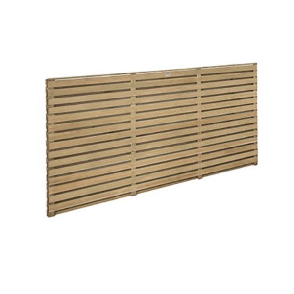 Pressure Treated Contemporary Double Slatted Fence Panel 910mm x 1800mm