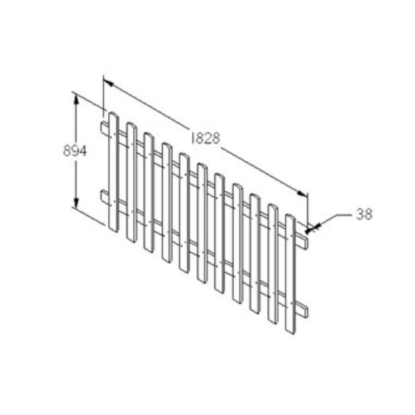 Pale Picket Fence Panel 900mm x 1830mm