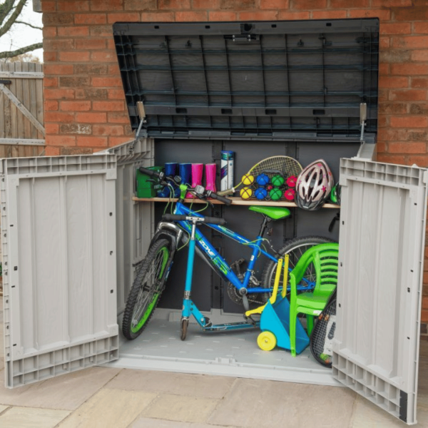 Extra Large Plastic Grey Garden Storage Unit 1200 Litre 1250mm x 1440mm x 830mm