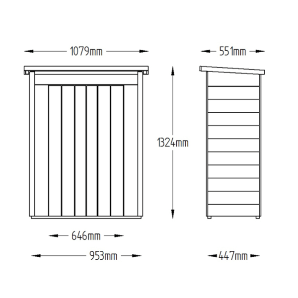 Pent Garden Store 1780mm x 1080mm x 560mm