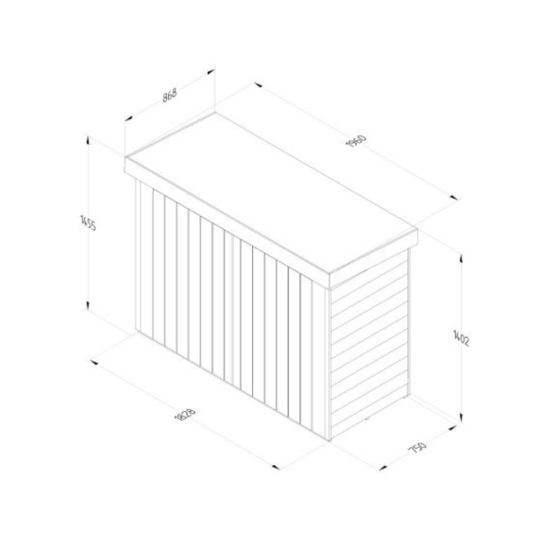 Pent Large Pressure Treated Outdoor Store 1450mm x 1960mm x 870mm