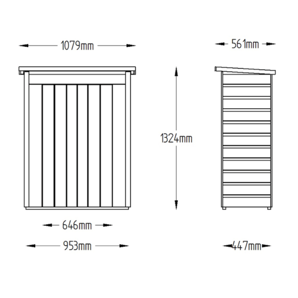 Shiplap Pressure Treated Pent Garden Store 1320mm x 1080mm x 560mm