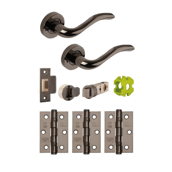 Jigtech Black Nickel Solar Privacy Door Pack (Mech 57mm)