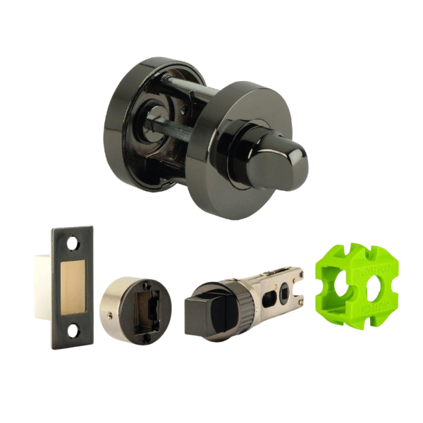 Jigtech Black Nickel Round Bath Turn & Release Set