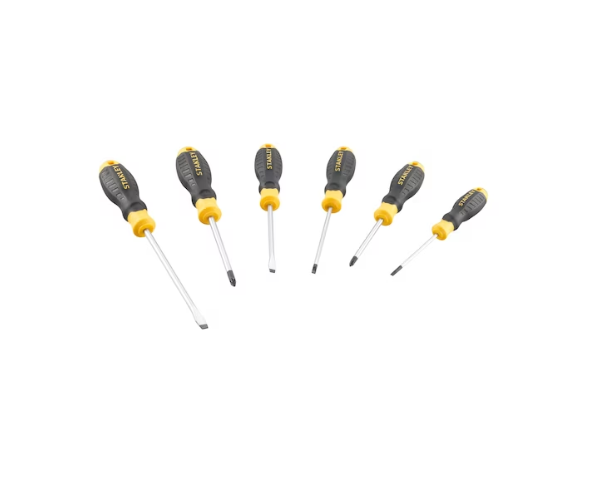 STANLEY Cushion Grip Screwdriver Set Parallel Pozidriv Phillips 6PC Set